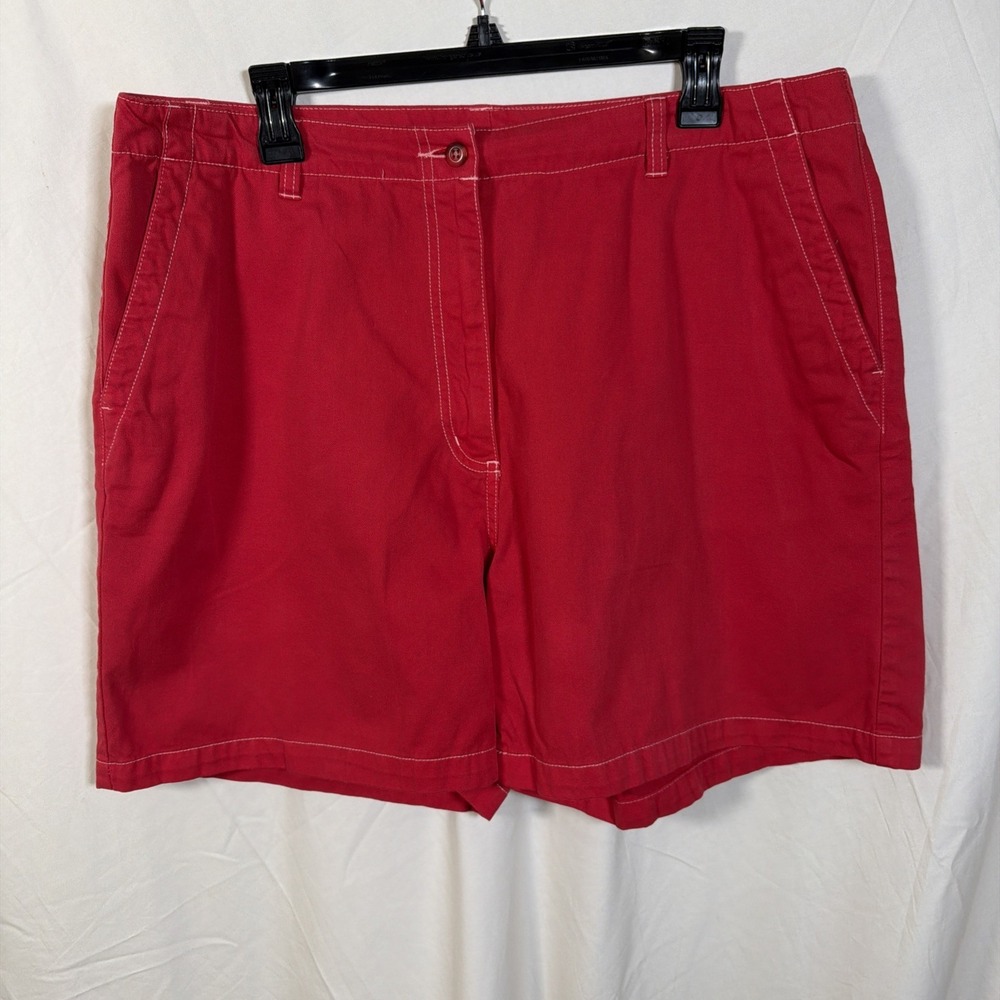 L.L. Bean Women's Shorts Size 18 Regular Red Cotton Casual Classic